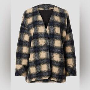 Madewell Brushed Jacquard Wrap-Front Cardigan in Plaid
